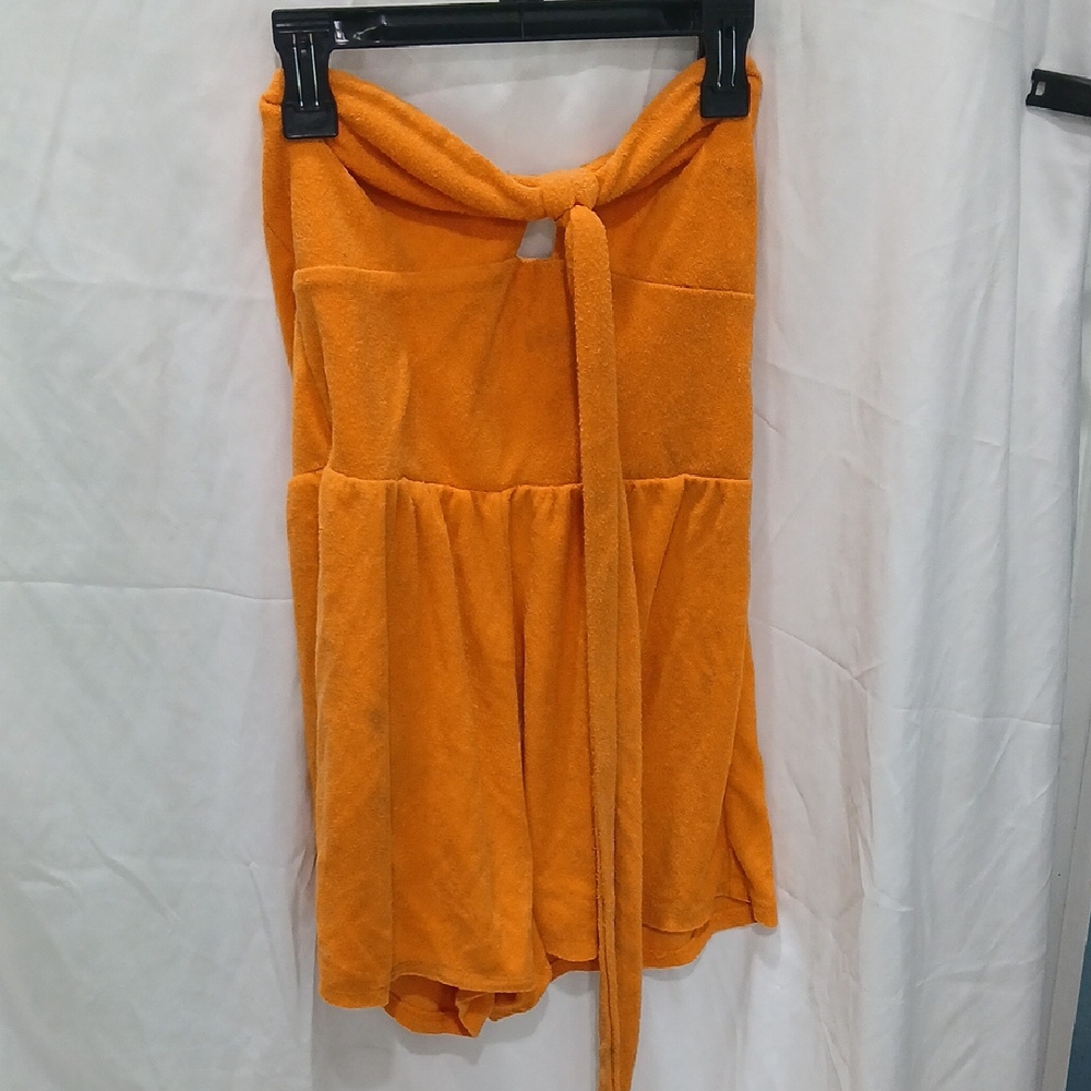 Vibrant Orange Strapless Dress